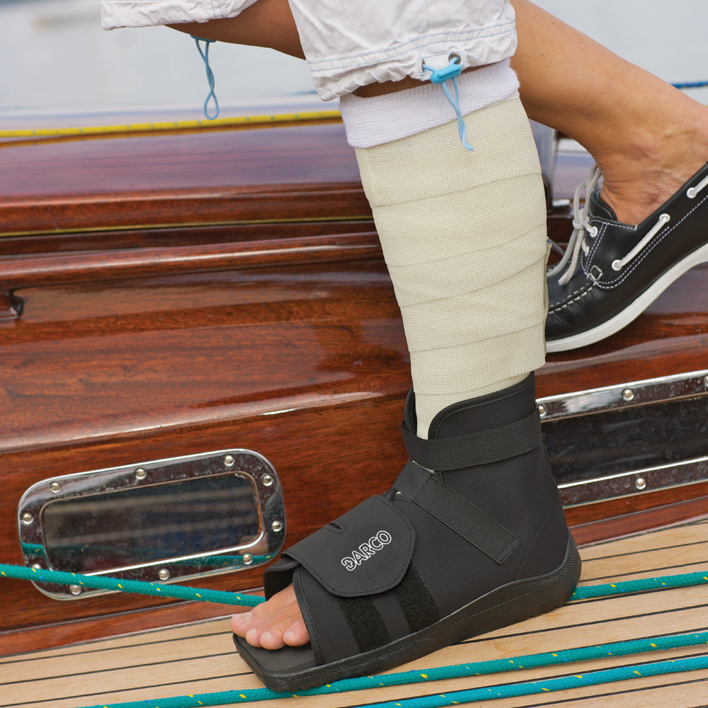 Cast boots, also known as cast shoes, fit all kinds of cast material.