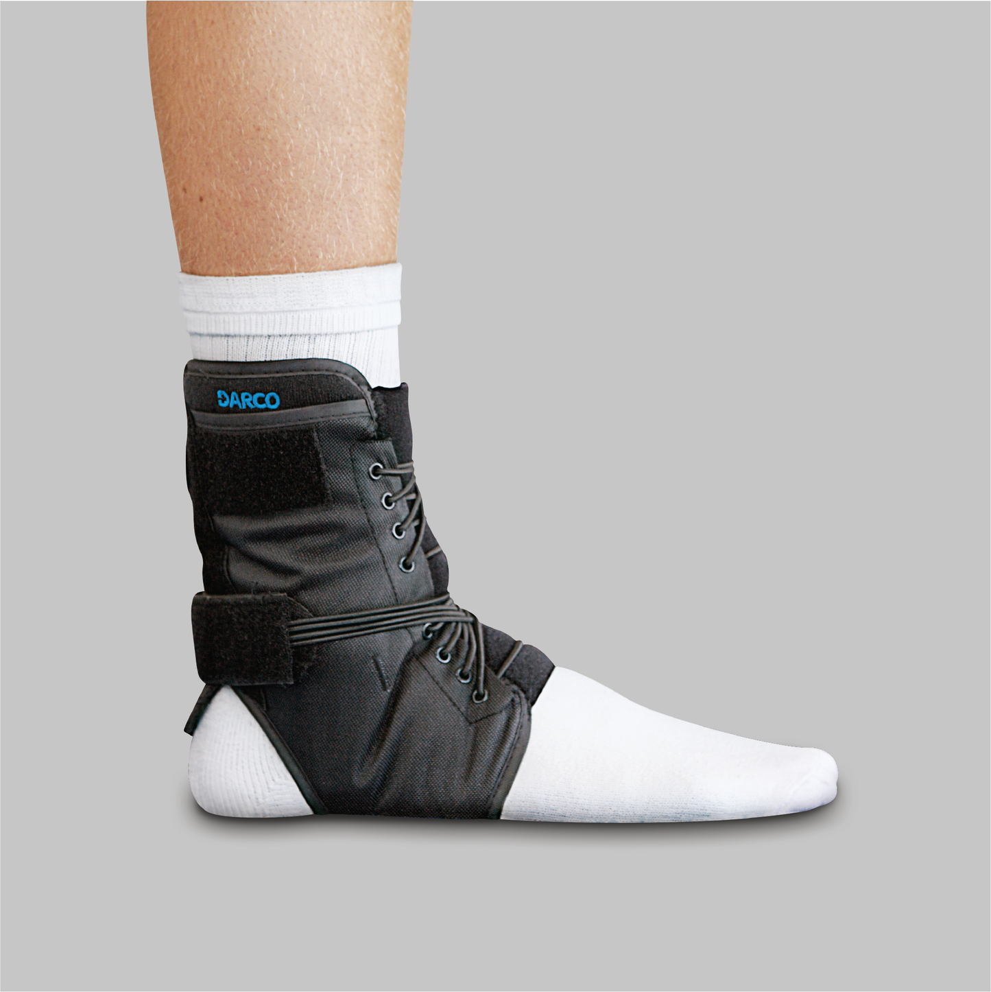 Web ankle brace for ankle sprains, and breaks post op