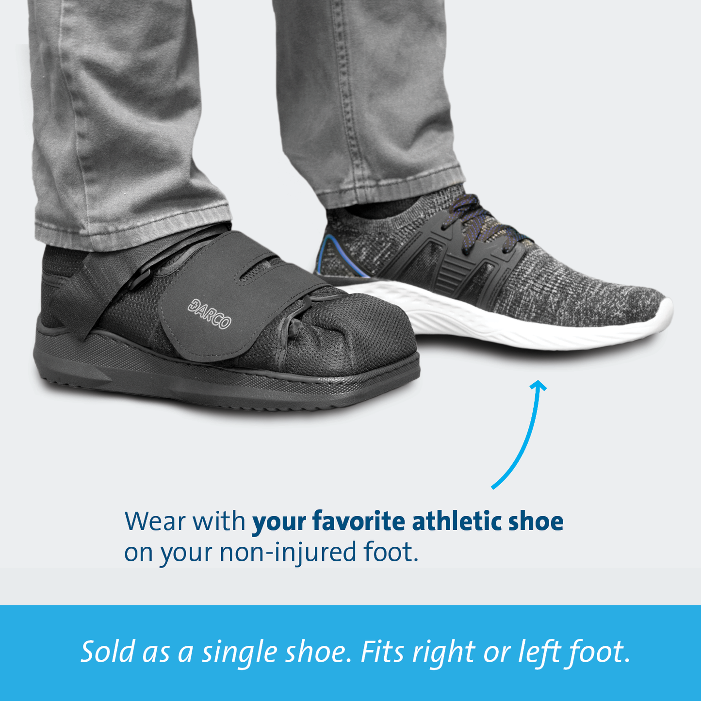 Post op shoe fits right or left foot