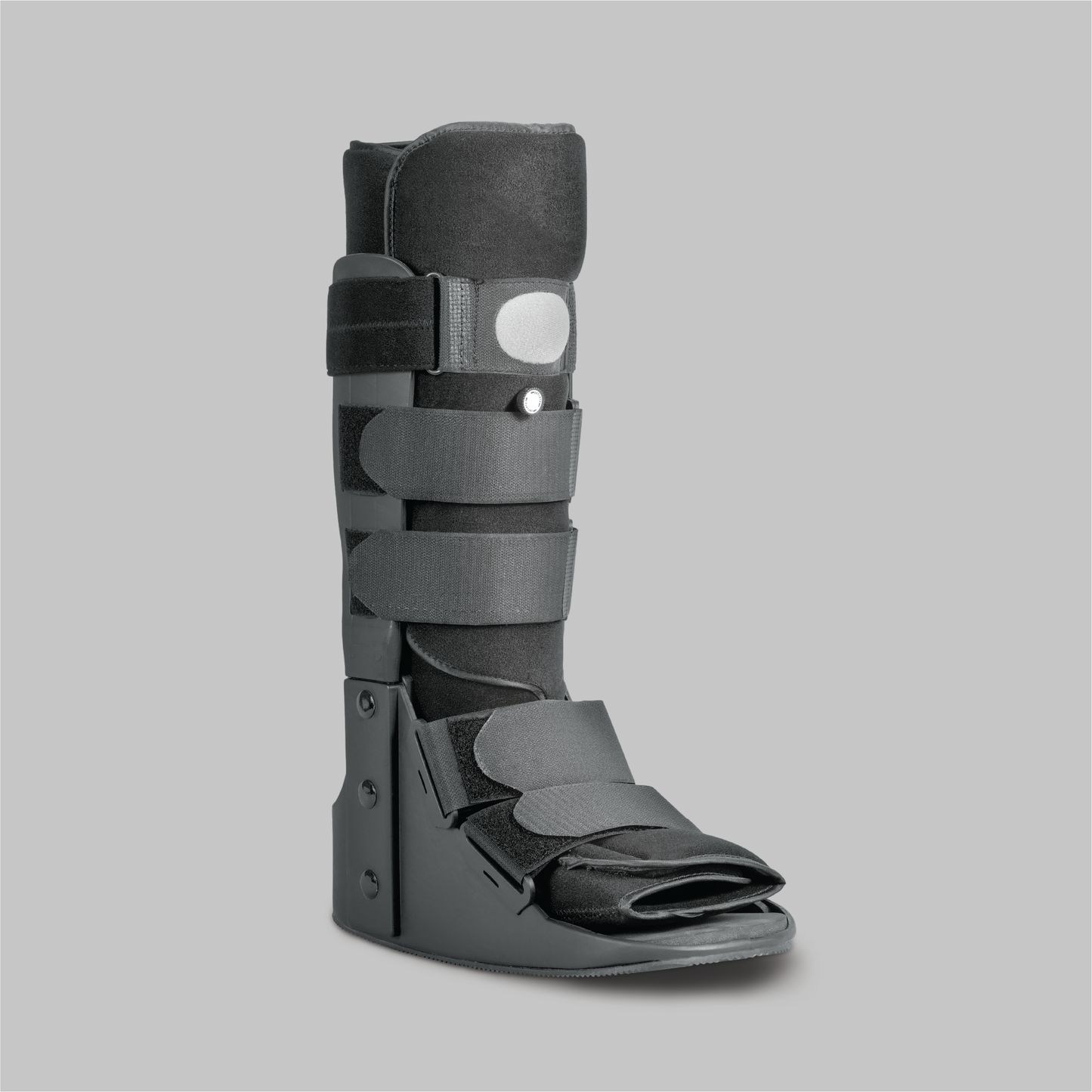 Tall pneumatic walking boot for broken or sprained ankles