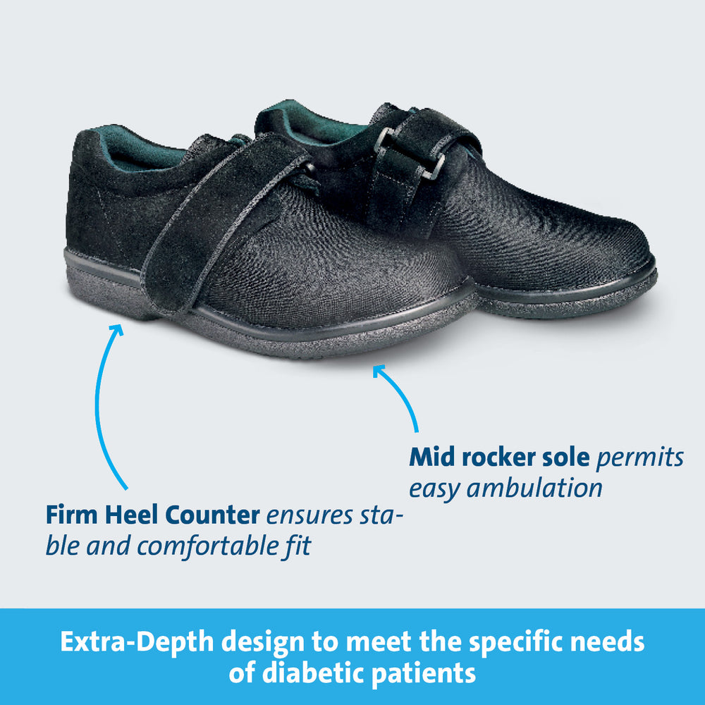 
                  
                    Extra depth can accommodate custom insoles
                  
                