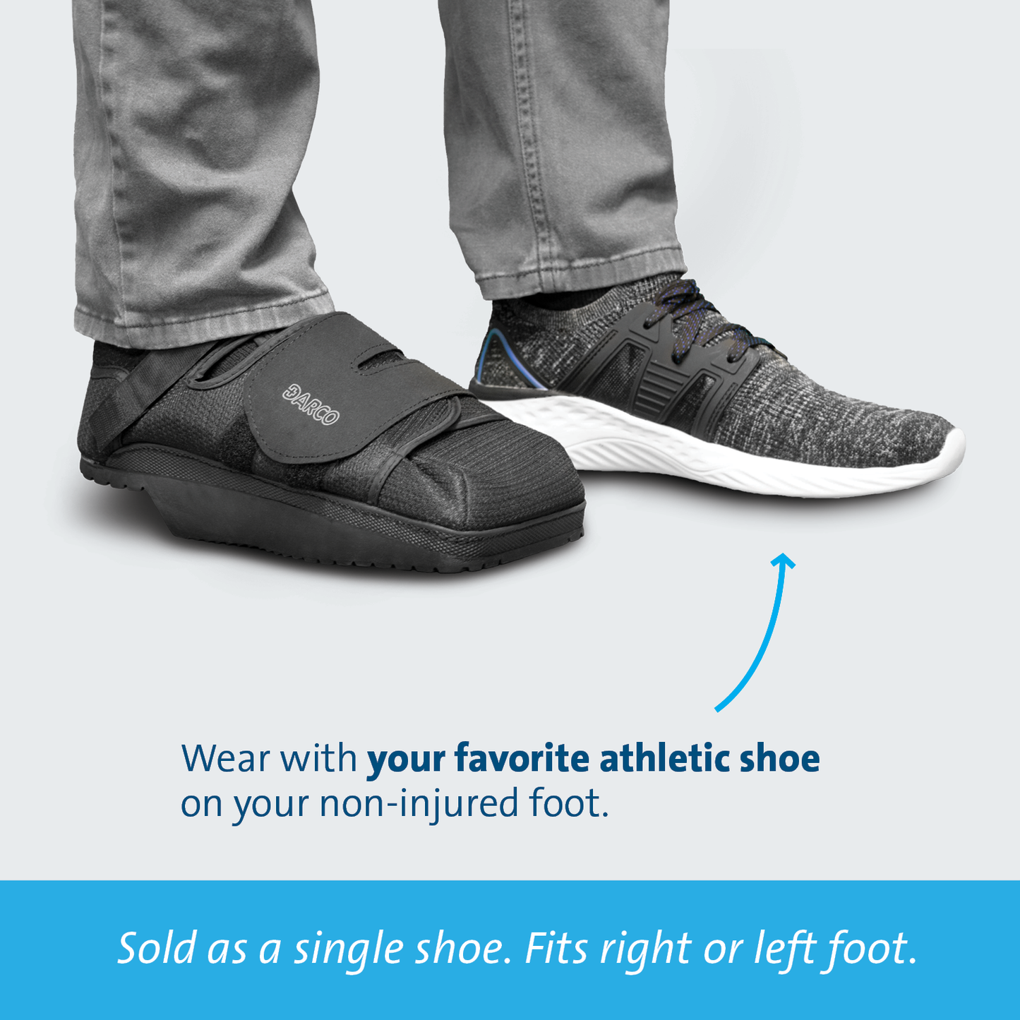 Wear athletic shoe on other foot with HeelWedge