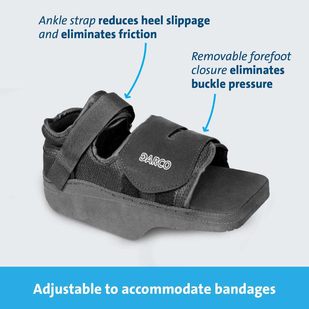 
                  
                    Offloading shoe can accommodate bandages
                  
                