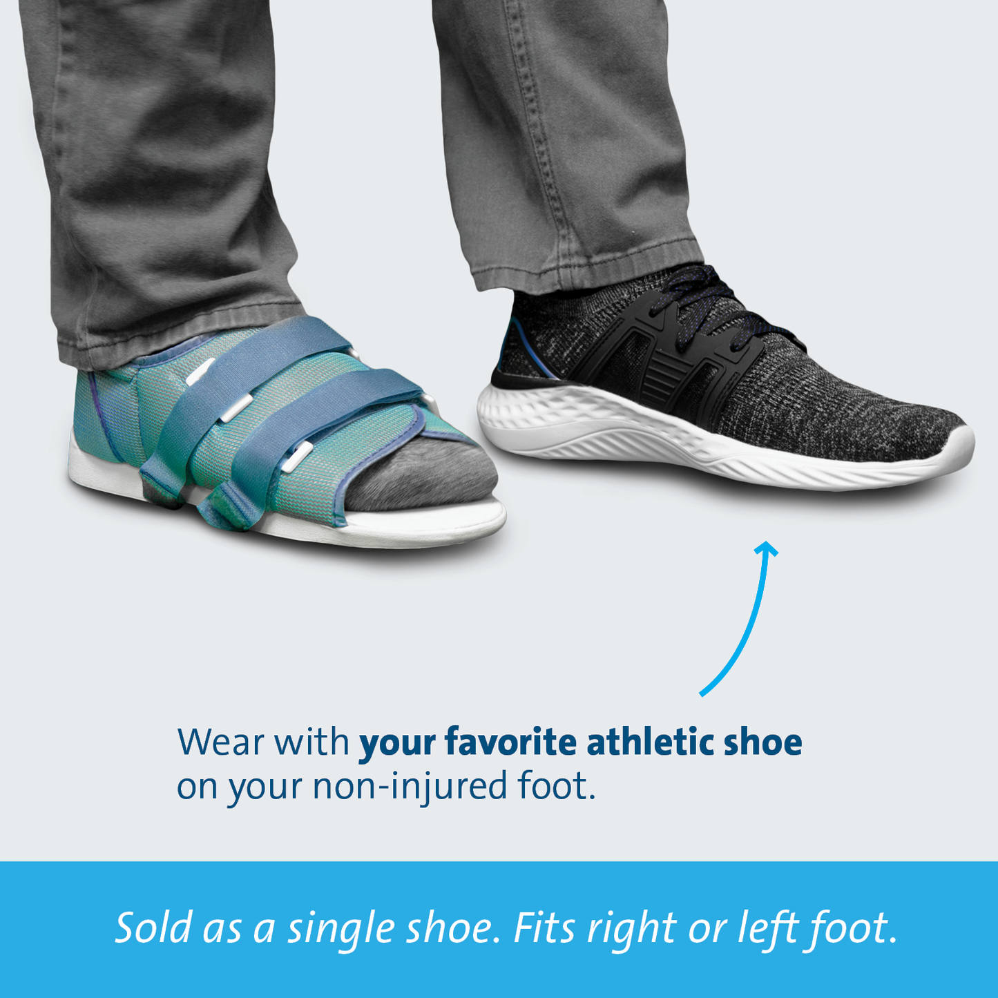 Post op shoe fits right or left foot