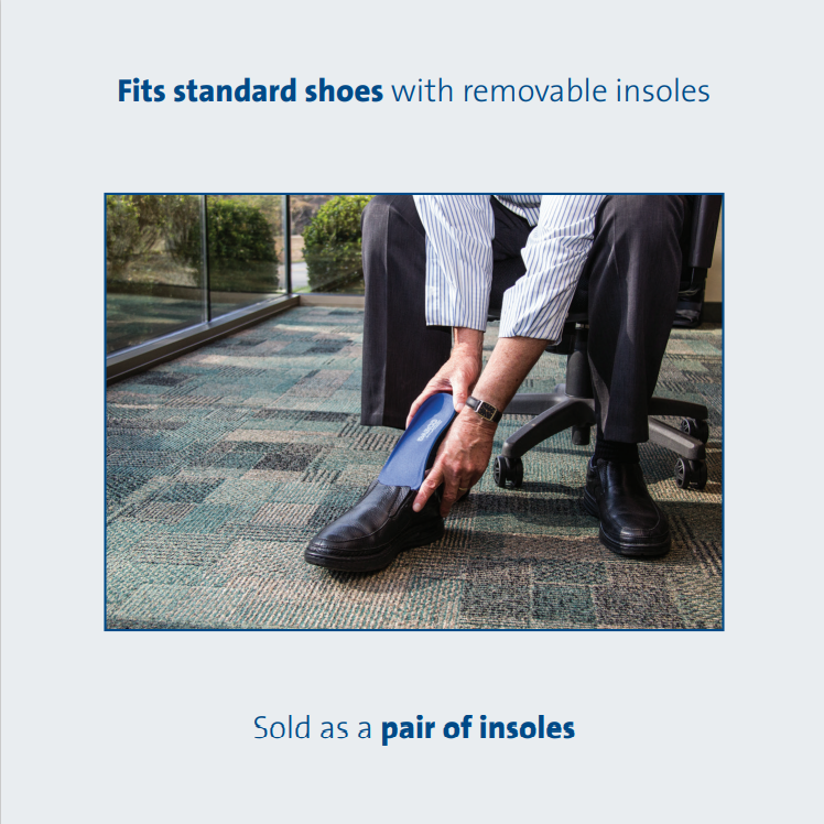 
                  
                    Insoles fit standard shoes
                  
                