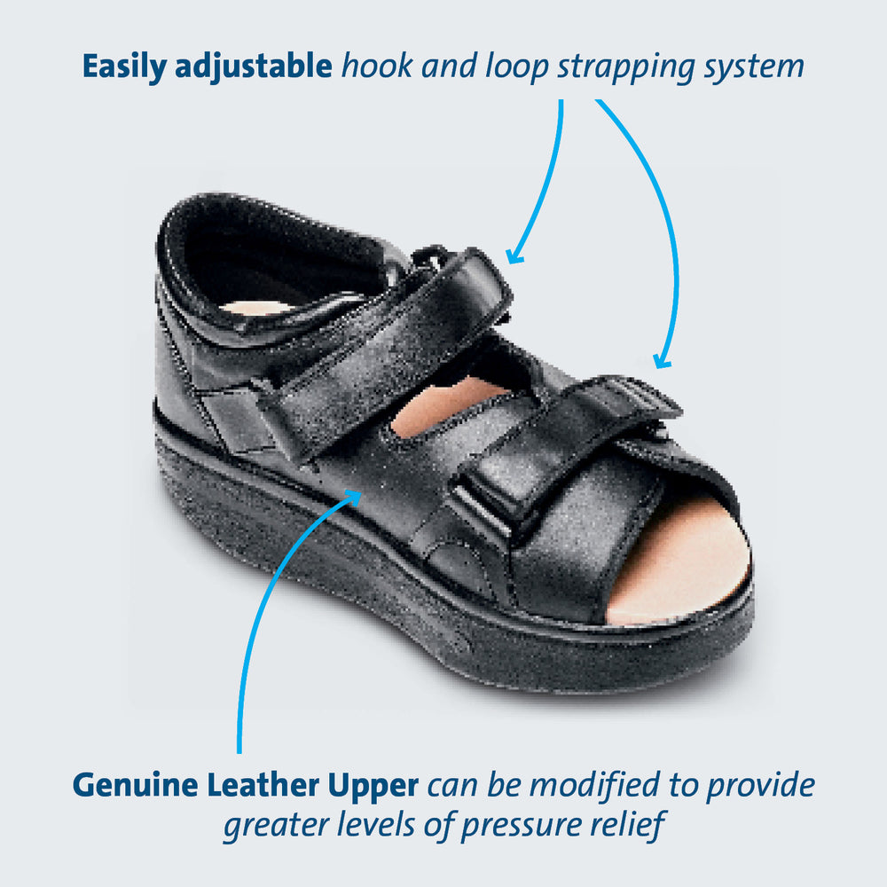 
                  
                    Wound Care Shoe can be modified to increase pressure reduction
                  
                
