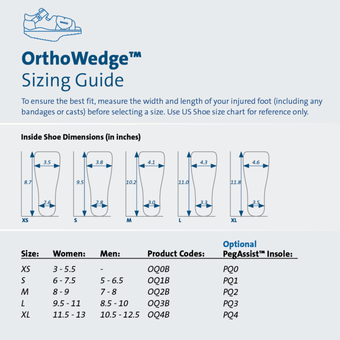 OrthoWedge Size Guide